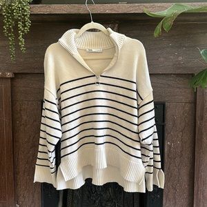Zara quarter zip sweater, size Large